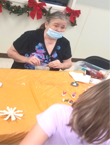 Children making crafts