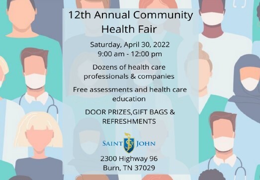 12th annual community health fair flyer - all content as listed below