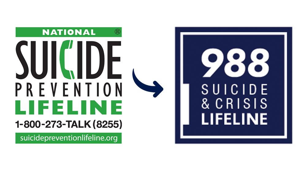 National Suicide Prevention Lifeline: 1-800-273-TALK. SuicidePreventionLifeline.org. 988: Suicide & Crisis Lifeline.