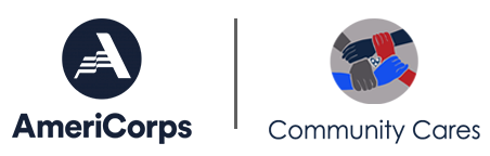 AmeriCorps and Community Cares logo.