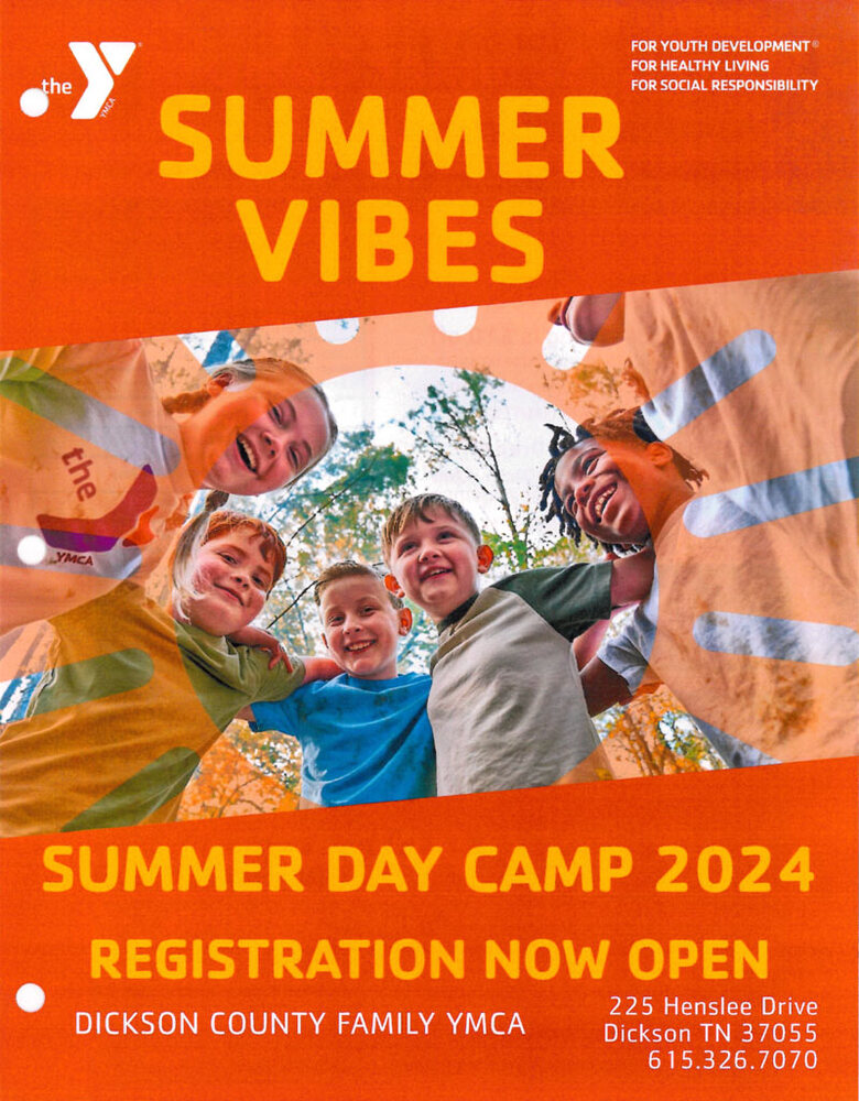 YMCA Summer Camp 2024 Flyer Page 1, all information as listed below.
