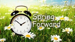 Clock to spring forward information above